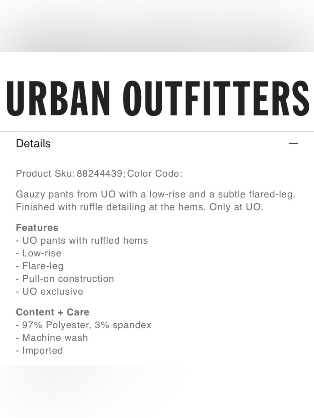 Urban Outfitters Daphne Ruffle Flare Pant - Picture 5 of 13